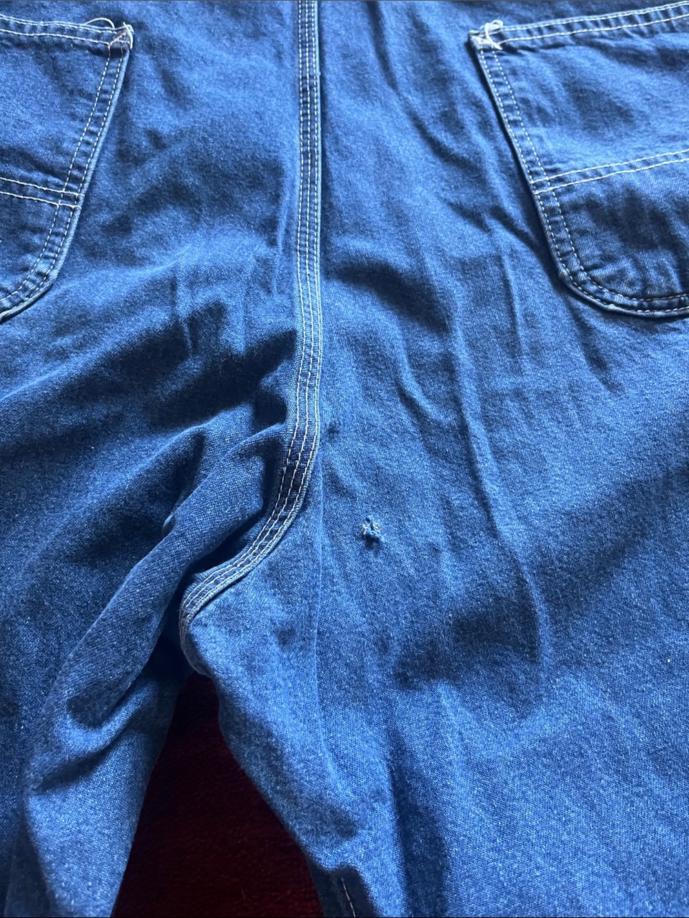 Carhartt Vintage 90s Blue Cotton Denim Bib Overalls  Made In USA - Picture 8 of 9